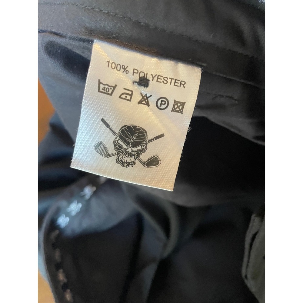 Tattoo Golf 11" Black Golf Shorts Size 40 Black Skull Crossbones Back Logo - Picture 7 of 7
